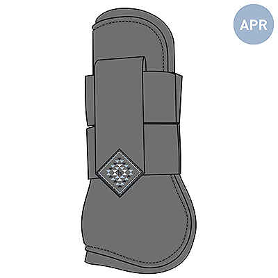 Horze Chicago Tendon Open Front Horse Boots - Smoked Pearl Grey