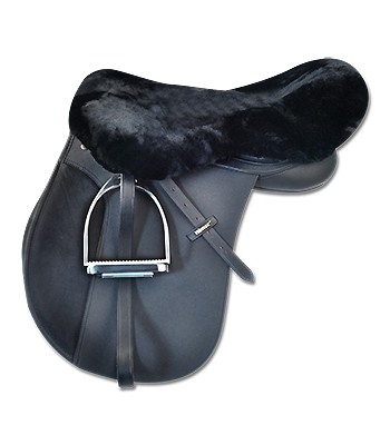 Waldhausen Sheepskin Saddle Seat Cover - Blaack