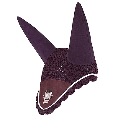 Horze Monster Pony Ear Net - Fig Purple