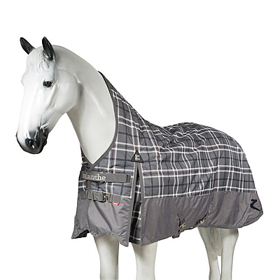 grey plaid horze avalanche medium weight turnout