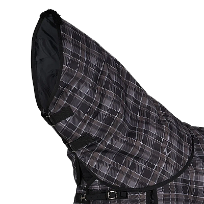 Horze Nevada Turnout Neck Cover - 200g - Black/Chocolate Chip Brown