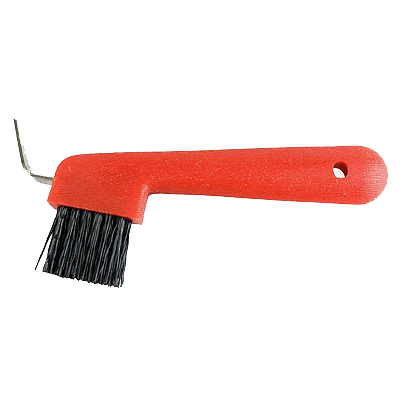Horze Hoof Pick with Brush - Red