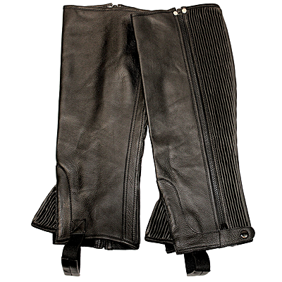 TuffRider Plus Rider Full Grain Black Half Chaps