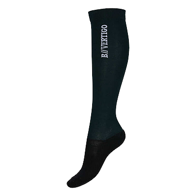 B Vertigo Beryl Wool Bamboo Riding Socks-Scarab Green/Black
