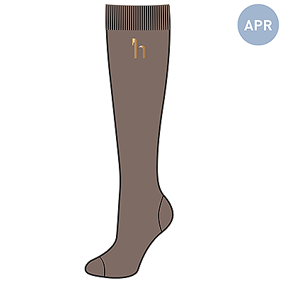 Horze Bamboo Knee Socks - Iron Grey  Brown