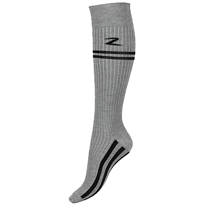 Horze Superstretch Stripe Riding Knee Socks-Melange Gray/Black