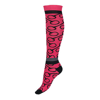 Horze Jacquard Knit Riding Knee Socks-Virtual Pink/Black