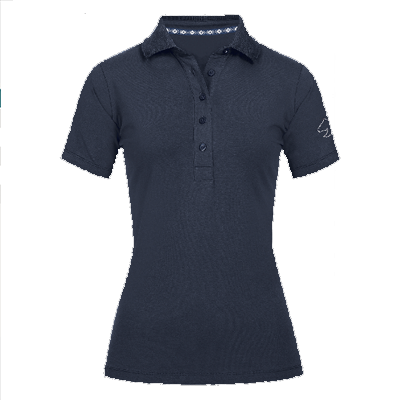 Night Blue Waldhausen Damascus Polo Shirt