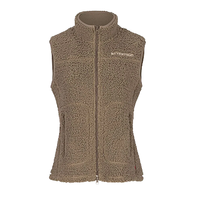 B Vertigo Adina Women’s Teddy Fleece Vest-Timber Wolf Brown
