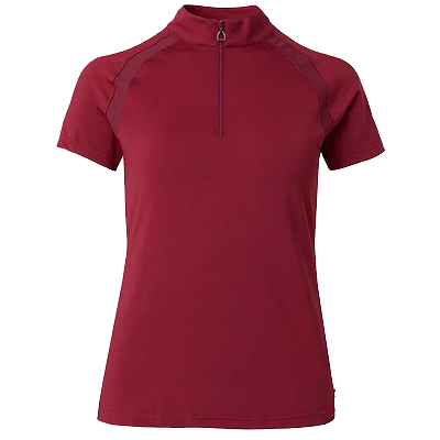Horze Mia Womens Short Sleeved Training Polo Shirt - Anemone Dark Pink