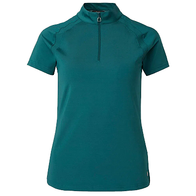 Horze Mia Womens Short Sleeved Training Polo Shirt - Storm Green