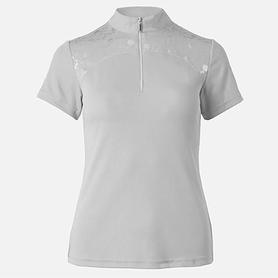 Horze Kaitlin Womens Short Sleeved Performance Show and Training Shirt - White