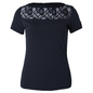 B Vertigo Natalia Womens Boat Neck Shirt with Lace Detail - Dark Navy
