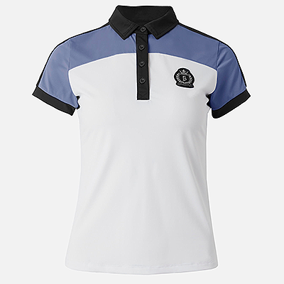 B Vertigo Alessa Womens Performance Polo Shirt - Infinity Blue/ White