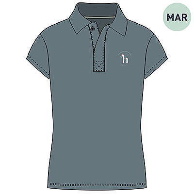 Horze Rae Kids Technical Polo Shirt - Goblin Blue