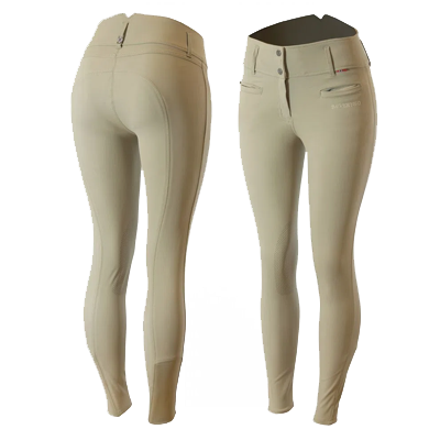 Plaza Taupe Light Brown B Vertigo Women's Tiffany Silicone Knee Patch Breeches