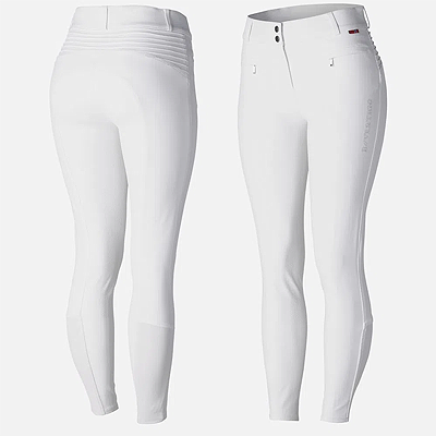 B Vertigo Drea Womens Silicone Full Seat Breeches - White