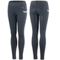Horze Lucinda Kids High Waist Silicon Full Seat Tights - Navy Dark Blue