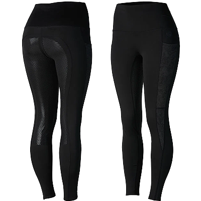 Horze Ramona Women’s Reflective High Waist Winter Riding Tights – Black