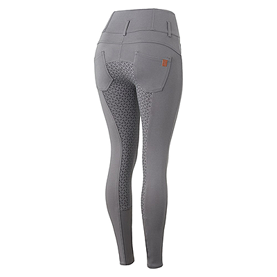 Horze Tara Women's High Waist Silicone Full Seat Breeches - Smoked Pearl  Grey