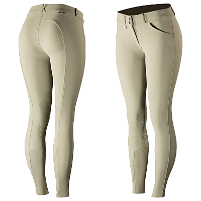 Light Brown Horze Grand Prix Women's Silicone Knee-Patch Breeches
