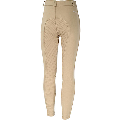 light brown Horze Junior Active Silicone Grip Full Seat Breeches