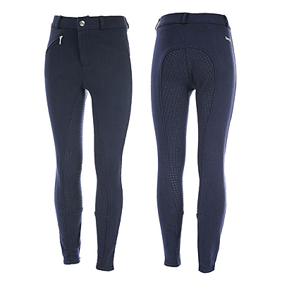 dark blue Horze Junior Active Silicone Grip Full Seat Breeches