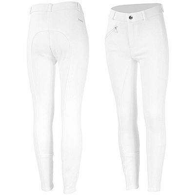 white Horze Junior Active Silicone Grip Full Seat Breeches