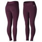 Horze Active Women's Silicone Full Seat Tights-Eggplant Burgundy