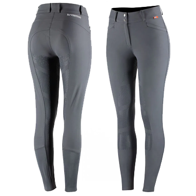 B Vertigo Patricia Women's Silicone Full Seat Breeches - Storm Front Grey