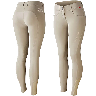 B Vertigo Meghan Womens Silicone Knee Patch Breeches-Plaza Taupe Light Brown