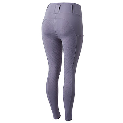 Horze Everly Women's Full Seat Winter Riding Tights - Grey Ridge Purple