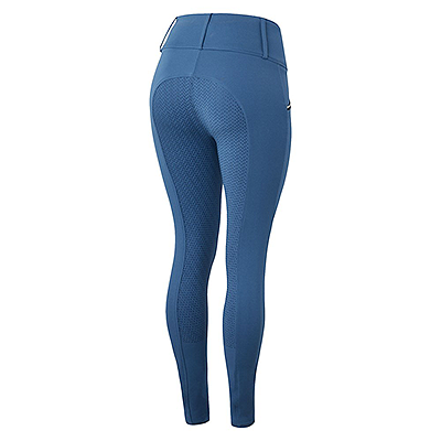 Horze Lucinda Women's High Waist Tights Silicone Full Seat - Cornet Blue