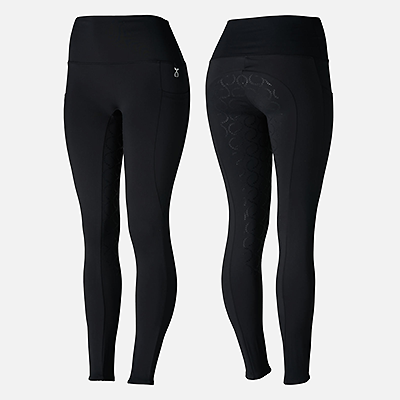 Horze Womens Gillian Silicone Full Seat Tights - Black