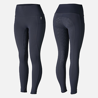 Horze Womens Gillian Silicone Full Seat Tights - Dark Navy