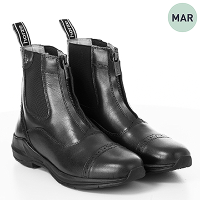 Horze Wicklow Womens Front Zip Paddock Boots - Black