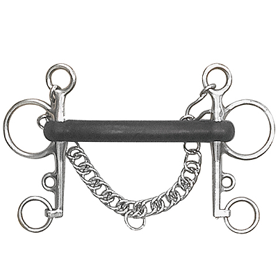 Centaur® Stainless Steel Hard Rubber Mullen Mouth Pelham