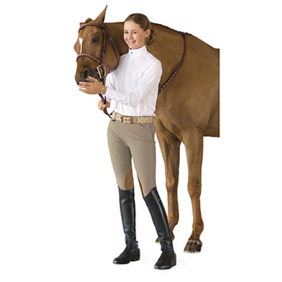 Ovation® EuroWeave™ Side-Zip Knee Patch Breech- Child's Tan