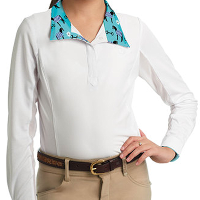 Romfh® Sarah Child's Show Shirt- Long Sleeve -White/Pony/Blankets