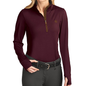 Romfh Aachen Ladies Long Sleeve Mock Zip Shirt - Burgundy Cinnamon