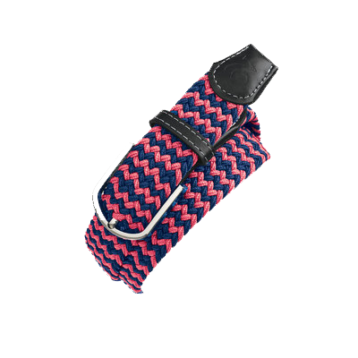 Ovation® Braided Stretch Belt - Navy/Peach
