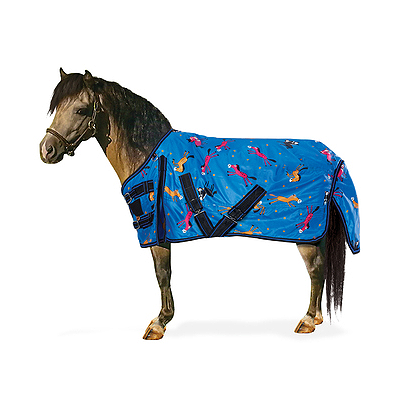 Centaur Centaur® 600D Pony Print Pony Turnout Blanket- 200g-Blue Pony Print