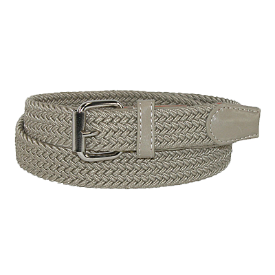 Beige CTM® Kids' Elastic Braided Stretch Belt