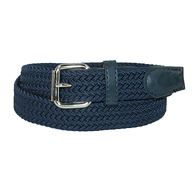 Navy Blue CTM® Kids' Elastic Braided Stretch Belt