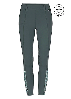 Kerrits Kids Thermo Tech™ Full Leg Tight – Print - Spruce/Spruce Bit of Frost