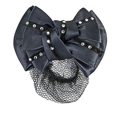 HKM Hair Net with Imitation Diamonds-Black