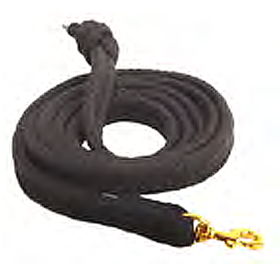 Tory Leather 1” Braided Cotton Lead With Brass Bolt Snap-Black