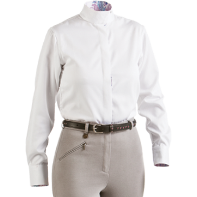 Royal Highness  Equestrian Herringbone Coolmax Wrap Collar Shirt - 68200