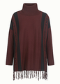 EQL Turtleneck Poncho Sweater - Mahogany/Black