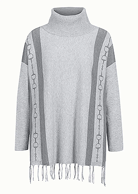 EQL Turtleneck Poncho Sweater -Silver/Sterling
